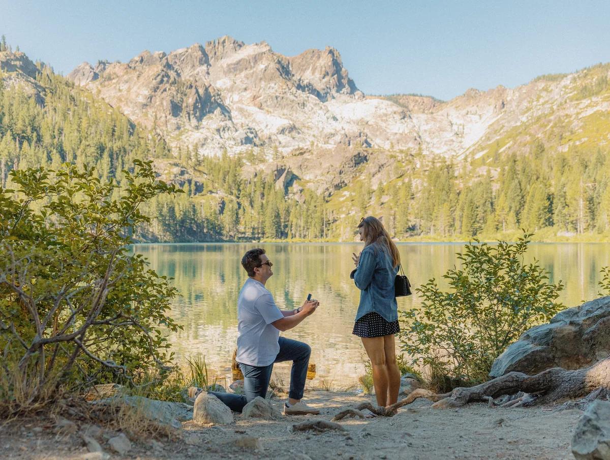 Lakeside proposal beneath the Sierra Buttes at Sardine Lake